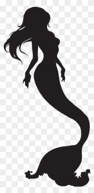 Mermaid Underwater Meerjungfrau Silhuette Black - Mermaid Shadow Clipart