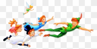 Peter, Wendy, Michael, John, And Tinkerbell - Peter Pan Characters Png Clipart