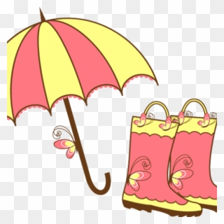April Showers Clipart Butterfly Clipart Hatenylo - Umbrella And Boots Clipart - Png Download