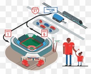 Arriving At The Game - Soccer-specific Stadium Clipart