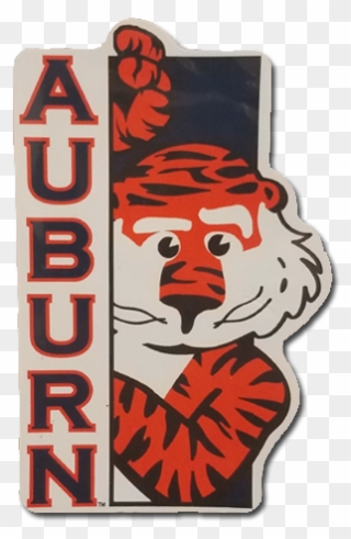 12" Vertical Peeking Aubie Decal - Auburn University Tigers Stickers Vinyl Sticker #620 Clipart