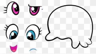 Pinkie Pie Rainbow Dash Face White Black Facial Expression - Rainbow Dash Clipart