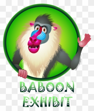 Baboon Cartoon In Frame Clipart