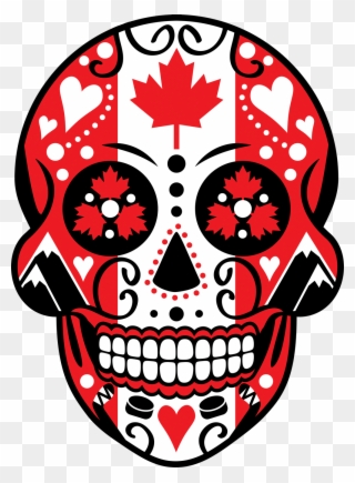 What Do You Think About This Sugar Skull Flag Of Canada - Canada Flag Clipart