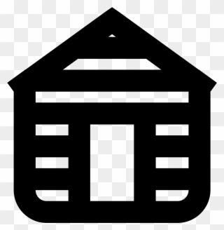 Log Cabin Icon - Cabin Symbol Black And White Clipart