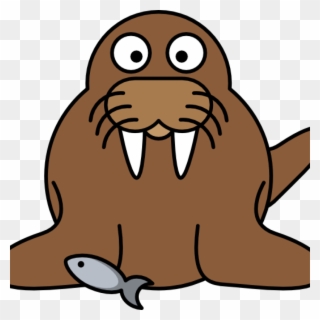 Walrus Clipart With Fish Clip Art At Clker Vector Online - Walrus Clipart - Png Download