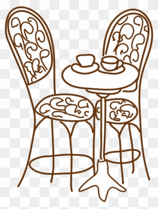 Drawing Chairs Jpg Black And White Library - Table And Chairs Drawing Clipart