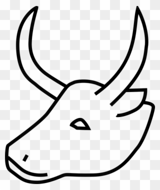 Buffalo, Animal, Wildlife, Wild Ox, Black And White - Cow Horn Clipart Black And White - Png Download