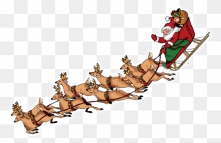 Clip Art Claus With Png Photo - Santa Sleigh Transparent Background