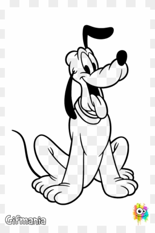 Pluto Is Ready To Be Colored In His Coloring Page - Pluto Coloring Clipart