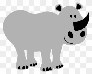 Colorful Animal Rhino Black White Line 1979px 156 - Vector De Animales Png Clipart