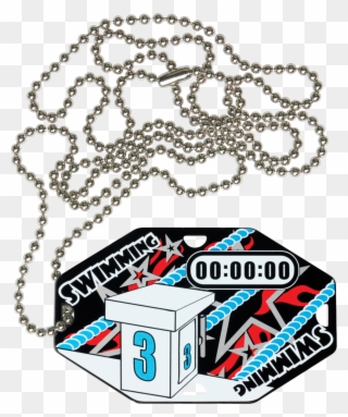 2 1/2" X 1 1/2" Swimming Dog Tag - Dan + Shay D+s Dog Tag Necklace Clipart