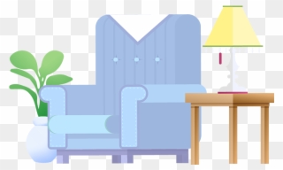 Zesty Maids Clean Living Room Illustration - Chair Clipart