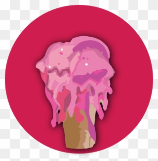 Melted Ice Cream Barebone - Illustration Clipart