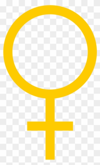 Female Symbol Color Colour Tangerine Yellow Xochi - Female Symbol Gold Png Clipart