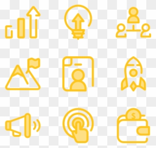 Startups And New Business - Yellow Icons Clipart