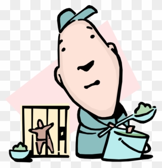 Clip Art Stock Guard Serves Slop To Inmate Vector Image - Prison - Png Download
