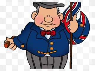 Union Jack Flag Clipart Cartoon - Winston Churchill Clip Art - Png Download
