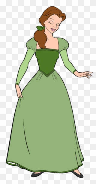 Disney Belle Clip Art Disney Clip Art Galore Gif Belle - Belle In Green Dress - Png Download