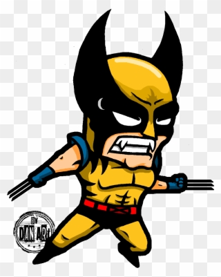 Clip Art Superhero Caricature - Wolverine Cartoon Drawing - Png Download