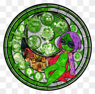 Stained Glass Green Shadow Pvzheroes Power Magic D - Stained Glass Clipart