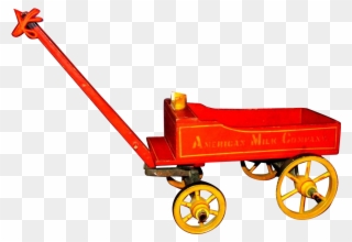 Large Antique 19th Century Wooden American Milk Co - Cart Clipart