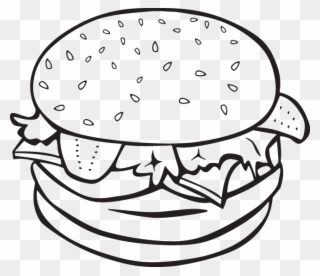 Burger And Bun - Food Clipart Black And White Png Transparent Png