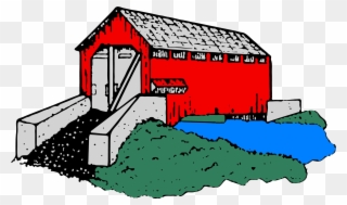 Farm Show Covered Bridge - Illustration Clipart