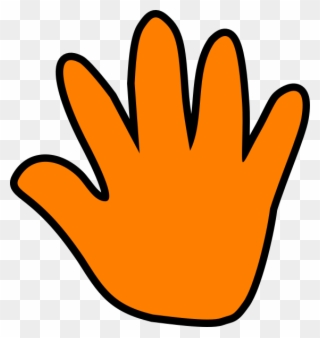 Orange Hand Clip Art At Clker - Keep Hands And Feet To Yourself Clipart - Png Download
