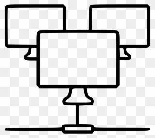Jpg Black And White Monitors Structure Level Svg Png - Vector Computer Network Icon Png Clipart