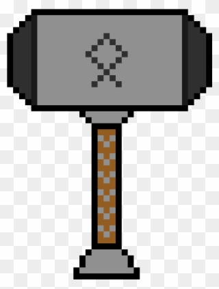 Thor's Hammer - Mjolnir - Pixel Button Exit Png Clipart