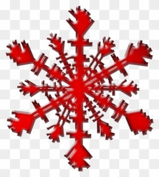Snowflake 35163 Small Red - Snowflake Clipart