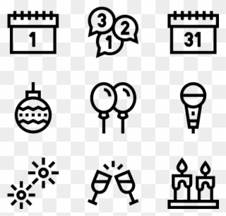 New Year - Concert Icons Clipart