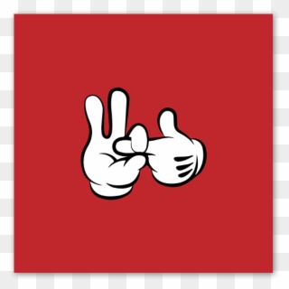 Mickey Mouse Sexy Hands Sticker - Mickey Mouse Hands Red Clipart