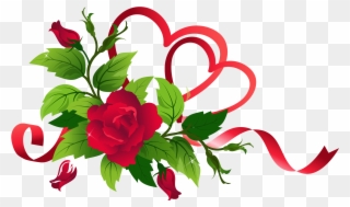 Visit - Hearts And Roses Png Clipart