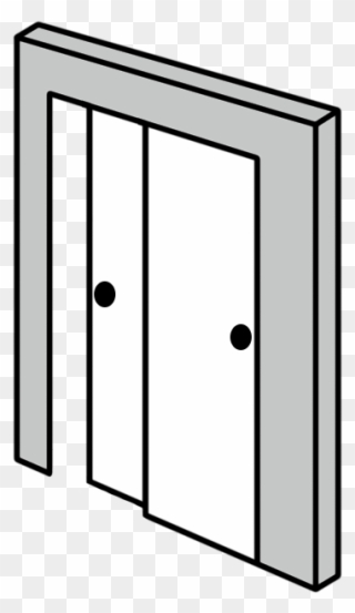 Bypass Door Units Are Widely Used In Closet Openings - Pocket Door Clipart