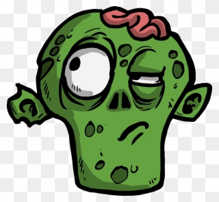 The Zombie Thinking - Cartoon Zombie Face Png Clipart