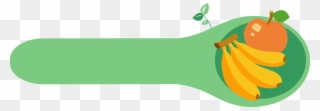 Fruit Clip Art Green Cute Cartoon Transprent - Cartoon Spoon With Food - Png Download