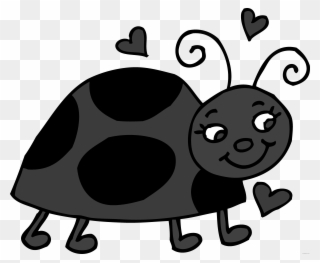 Cute Ladybug Animal Free Black White Clipart Images - Clip Art Lady Bug - Png Download