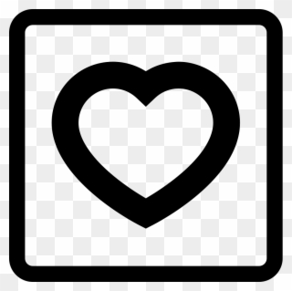 Love Symbol Of A Heart Outline In A Square Comments - Heart In Square Png Clipart
