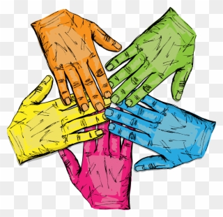 Colorful Group Of Hands Isolated On White Vector Illustration - Group Hand Vector Clipart