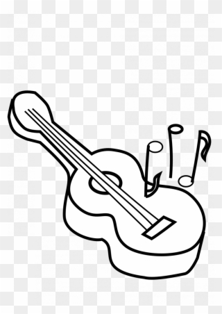 Ukulele Clip Art Black And White - Png Download