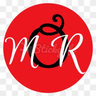 Monogrammed Circle Static Cling - Emblem Clipart