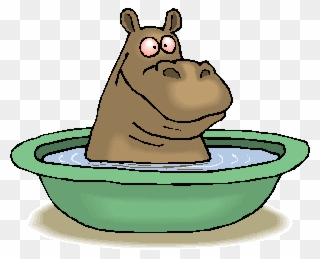 Stepping Stone Clipart - Hippo Bathing In Tub Throw Blanket - Png Download