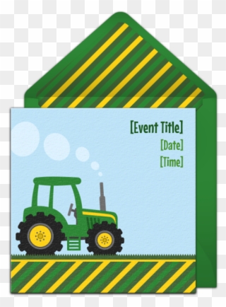 Farm Tractor Online Invitation From Punchbowl - Birthday Clipart