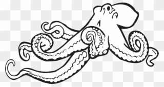 Clipart Info - Octopus Clipart Black And White - Png Download