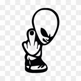 Alien Middle Up Decal Photomal Com - Alien With Middle Finger Clipart