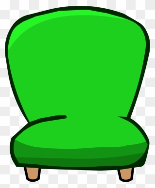 Green Plush Chair - Green Chair Clip Art - Png Download