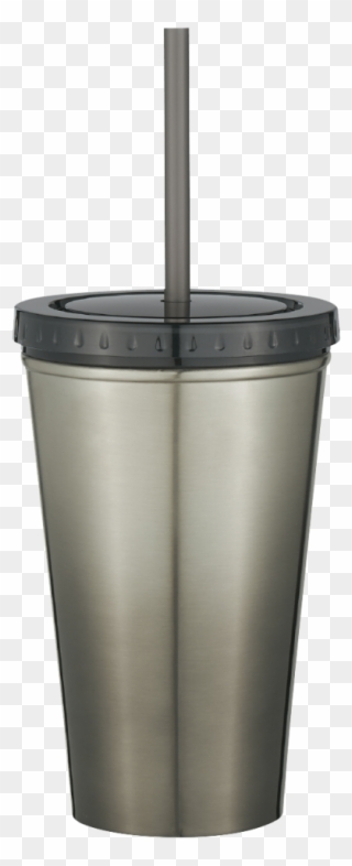 Stainless Steel Double Wall Chroma Tumbler With Straw - Tumbler Clipart