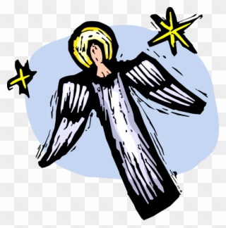 Vector Illustration Of Christian Spiritual Angel With - Illustration Clipart